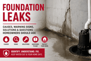 Foundation Leaks: Causes, Warning Signs, Solutions, and Questions Homeowners Should Ask